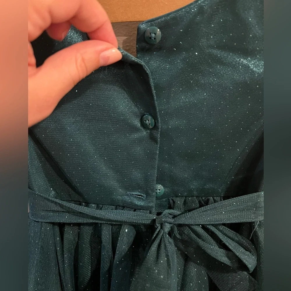 Jona Michelle emerald green 3T holiday sleeveless dress - Picture 7 of 8